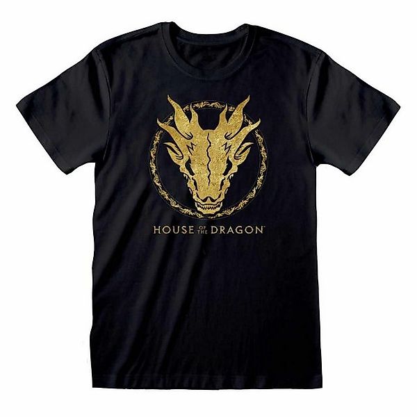 Game of Thrones T-Shirt House Of The Dragon – Gold Ink Skull Grösse M-L-XL- günstig online kaufen
