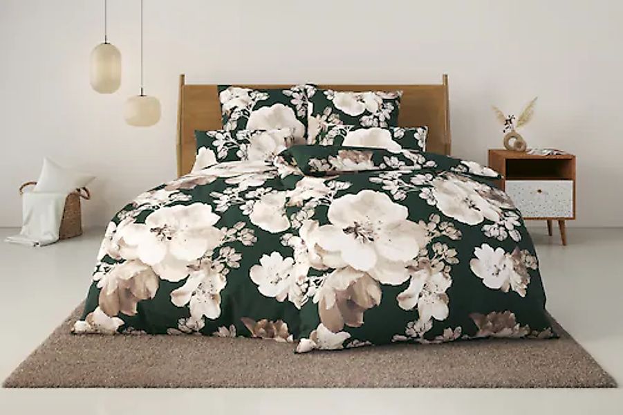Home affaire Bettwäsche "MELINA" 2 Stk. tlg. florale Bettwäsche mit Reißver günstig online kaufen