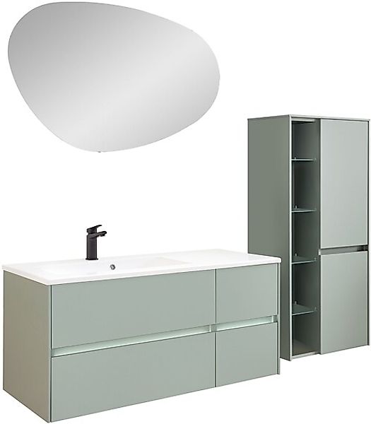 Saphir Badmöbel-Set »Badmöbel-Set Serie 6010 Solid-Surface-Waschtisch mit U günstig online kaufen