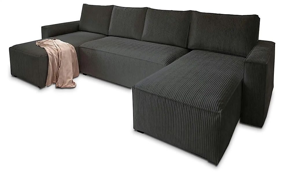 MASSENO Wohnlandschaft mit Schlaffunktion Aspra ¦ schwarz ¦ Maße (cm): B: 2 günstig online kaufen