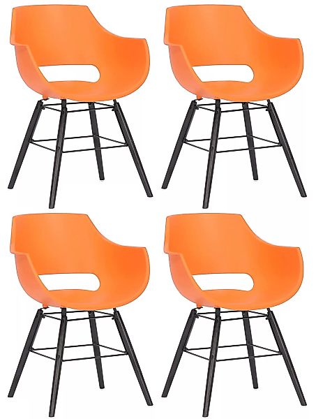 4er Set Stuhl Skien Kunststoff-orange-Schwarz günstig online kaufen