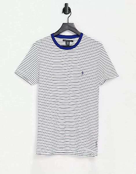 French Connection – Gestreiftes T-Shirt in leuchtendem Blau-Mehrfarbig günstig online kaufen
