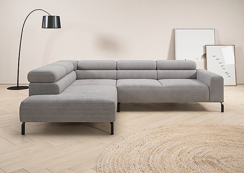 Places of Style Ecksofa »Antonelli, L-Form, inkl. Kopfteilverstellung, Brei günstig online kaufen