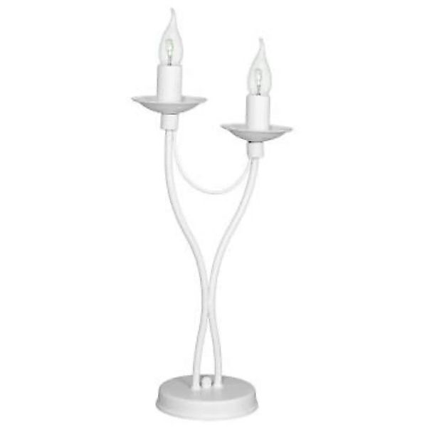 Tischlampe Weiß ROSABELLA 2-flmg Rustikal Leuchte günstig online kaufen