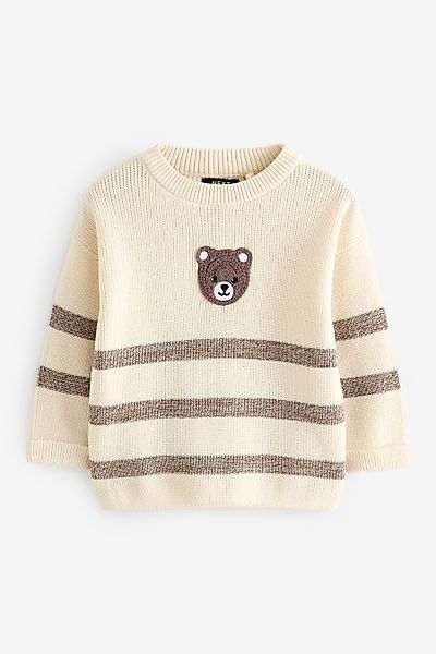 Next Rundhalspullover Gestrickter Rundhalspullover mit Streifen, günstig online kaufen