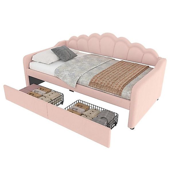 HAUSS SPOLE Schlafsofa 90x200cm, Tagesbett mit Schubladen, LED-Streifen, Sa günstig online kaufen