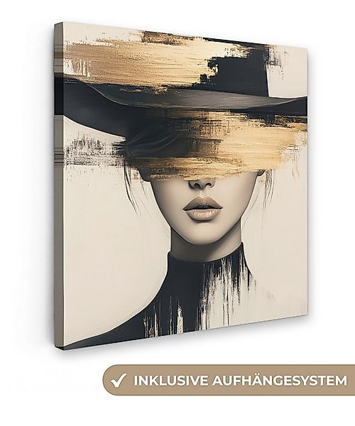 OneMillionCanvasses® Leinwandbild Frau - Hut - Farbe, Fotodruck (1 St), Wan günstig online kaufen