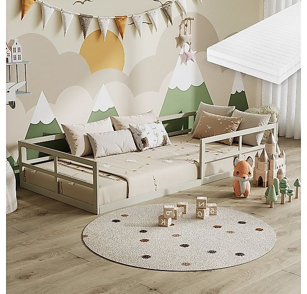 VitaliSpa® Kinderbett Minno, Greige, 90x200 mit Matratze günstig online kaufen