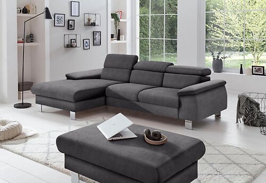 COTTA Ecksofa »Komaris L-Form, B: 244 cm« mit Kopfteilverstellung, optional günstig online kaufen