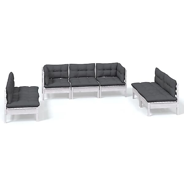vidaXL 7-Tlg Garten-Lounge-Set mit Kissen Kiefer Massivholz 3096221 günstig online kaufen
