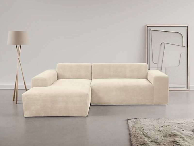 WERK2 Ecksofa »Zeus-L modern & zeitlos, Breite 253 cm, bequemes Sofa« Curvy günstig online kaufen