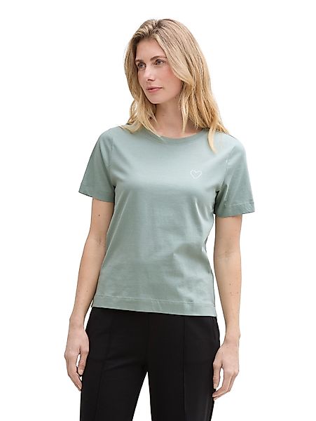 TOM TAILOR Rundhalsshirt mit Herzmotiv als günstig online kaufen