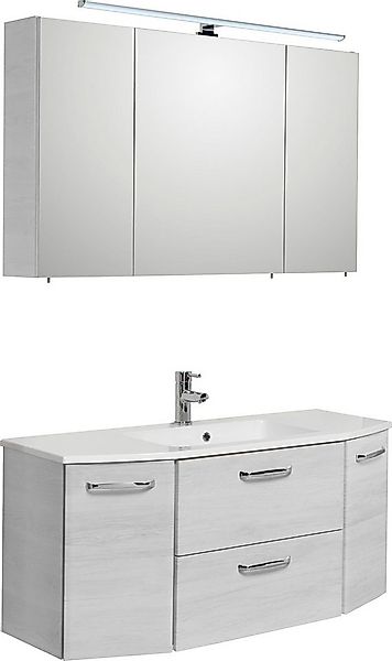 Saphir Badmöbel-Set Quickset 2-teilig, Mineralmarmor-Waschtisch mit LED-Spi günstig online kaufen