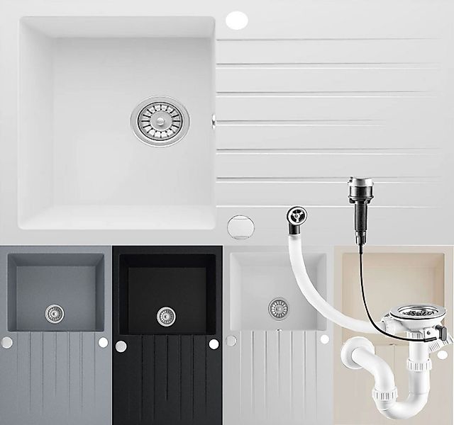 Homeline Granitspüle LADY Granitspüle Küchenspüle Siphon Einbauspüle Spülbe günstig online kaufen