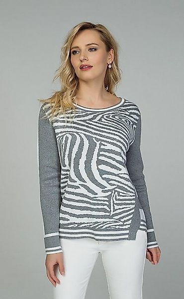 Passioni Strickpullover mit Jacquard-Muster im Zebralook günstig online kaufen