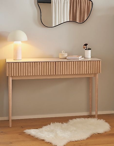 homsy by Ana Johnson Schminktisch "Solva" Holzoptik aus Esche, geriffelte F günstig online kaufen