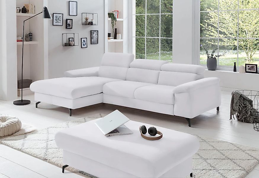 COTTA Ecksofa "Kitty L-Form, B: 242 cm" mit Kopfteilverstellung, optional B günstig online kaufen