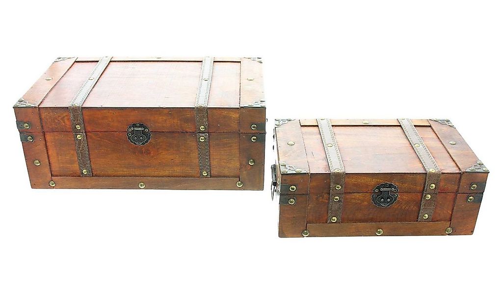 Dekoleidenschaft Truhe "Schatzkiste" aus Holz, braun, Aufbewahrungskiste Ho günstig online kaufen