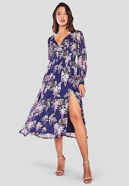 Goddiva Midikleid Printed Lurex Chiffon Long günstig online kaufen