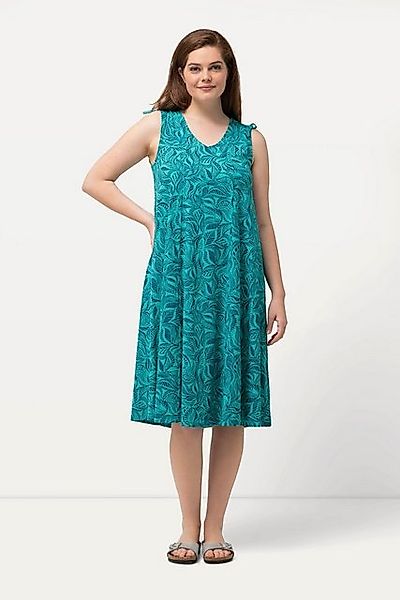 Ulla Popken Jerseykleid Midikleid V-Ausschnitt ärmellos Biobaumwolle günstig online kaufen