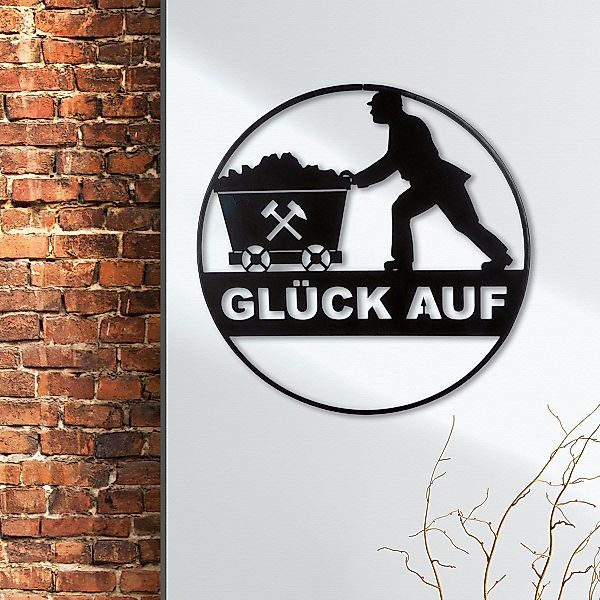 GILDE Wanddekoobjekt Metall-Wandrelief Glück Auf – günstig online kaufen