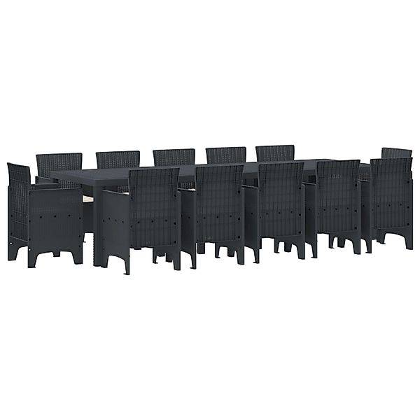 vidaXL 13-Teiliges Garten-Essset mit Kissen in Anthrazit aus Poly-Rattan 33 günstig online kaufen
