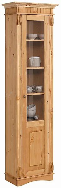 Home affaire Vitrine »Teresa«, mit 1 Glastür, Höhe 193 cm, aus massiver Kie günstig online kaufen