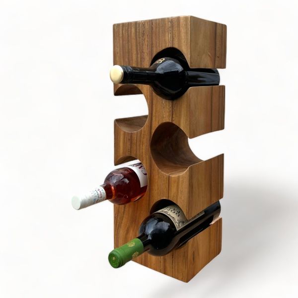 FaHome Weinregal Massiv Holz: Handgefertigter, Edler günstig online kaufen