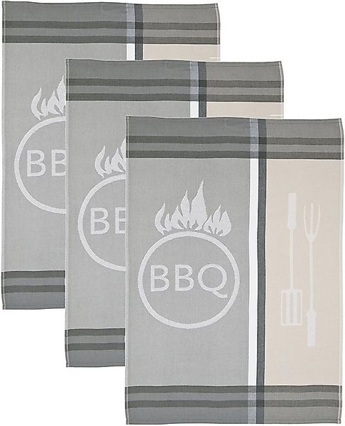 ROSS Geschirrtuch BBQ, (Set, 3-tlg), Motivtuch, aus 100% Baumwolle günstig online kaufen