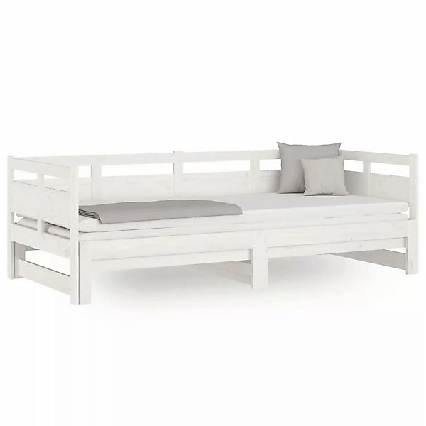 vidaXL Tagesbett Ausziehbar Weiß Massivholz Kiefer 2x(90x200) cm1279829 günstig online kaufen