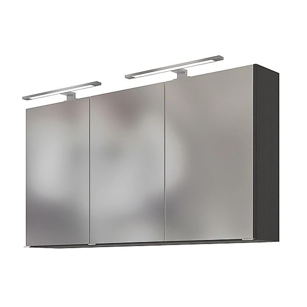 Held Möbel 3D-Spiegelschrank Neapel 120 cm Graphitgrau günstig online kaufen