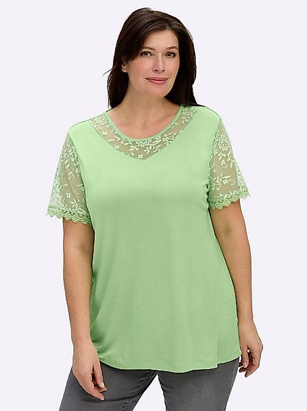 Sieh an! T-Shirt Rundhals-Shirt Kurzarm mit Rundhalsausschnitt günstig online kaufen