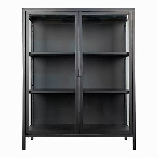 House Nordic Standvitrine in Schwarz, Metall - 80x101,5x40cm (BxHxT) günstig online kaufen