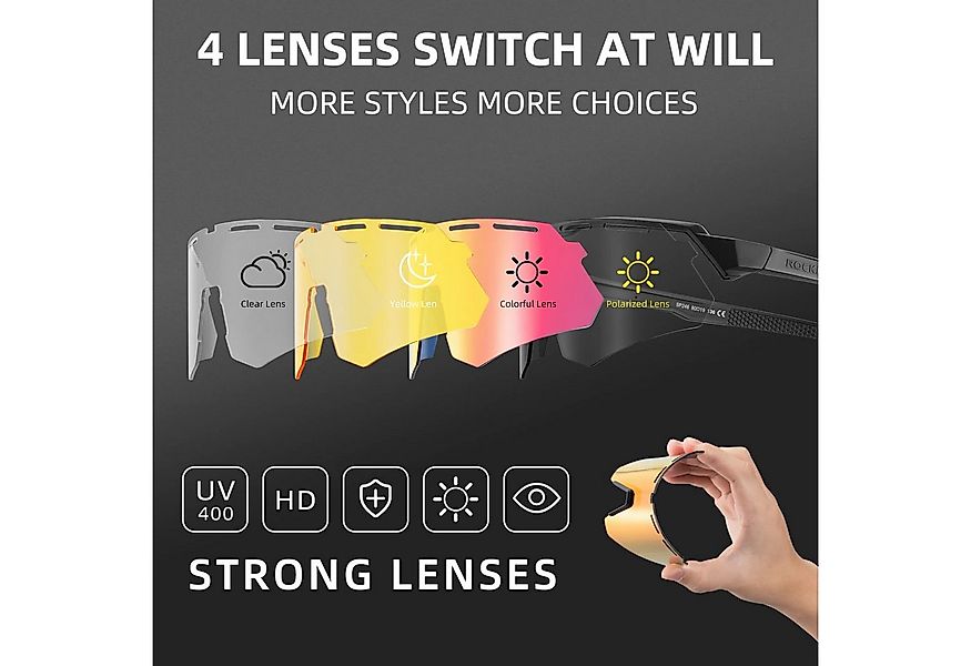 ROCKBROS Fahrradbrille Polarisierte Fahrradbrille Sonnenbrille, UV-Schutz günstig online kaufen