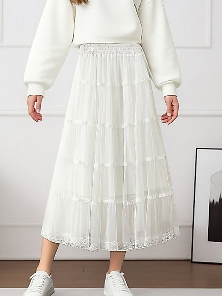 DEBAIJIA Meshrock Damen Frühling Herbst geschichteter Tüll-Tortenrock, High günstig online kaufen