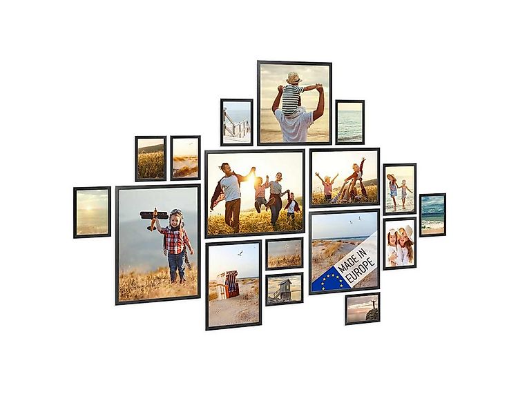 PHOTOLINI Bilderrahmen 17er Set Echtholz-Rahmen schmal, mit Acrylglas, 10x1 günstig online kaufen