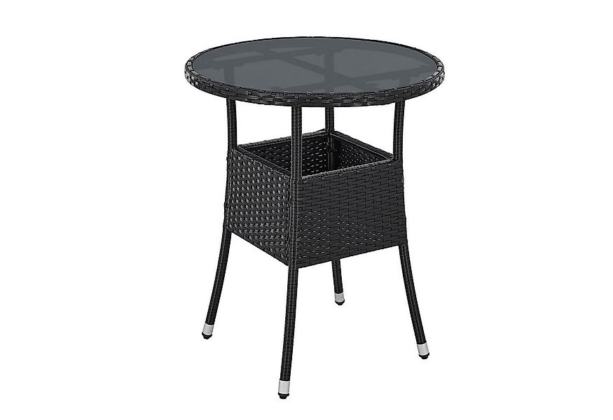 Juskys Gartentisch Yoro, rund, aus Polyrattan, wetterfest & langlebig, pfle günstig online kaufen