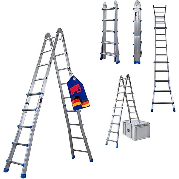 PROREGAL Sprossen-Mehrzweckleiter APOLLO 3-In-1 Aluminiumleiter 4x5 Sprosse günstig online kaufen