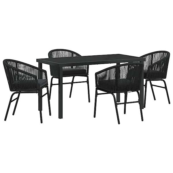 vidaXL Garten Essgruppe 5-Tlg Schwarz Poly Rattan 3379347 günstig online kaufen
