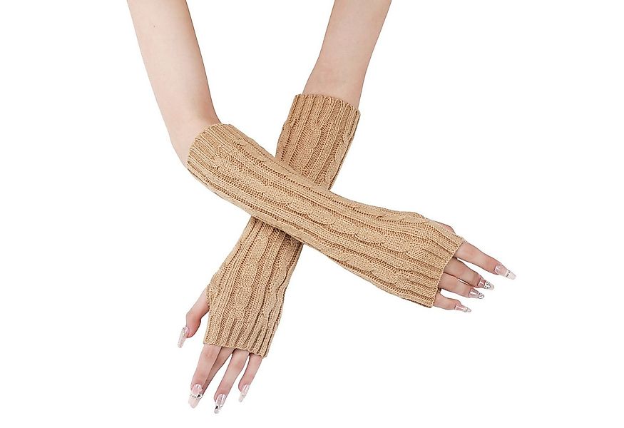 Refttenw Strickhandschuhe Damen Gestrickte Armwärmer Pulswärmer Armstulpen günstig online kaufen