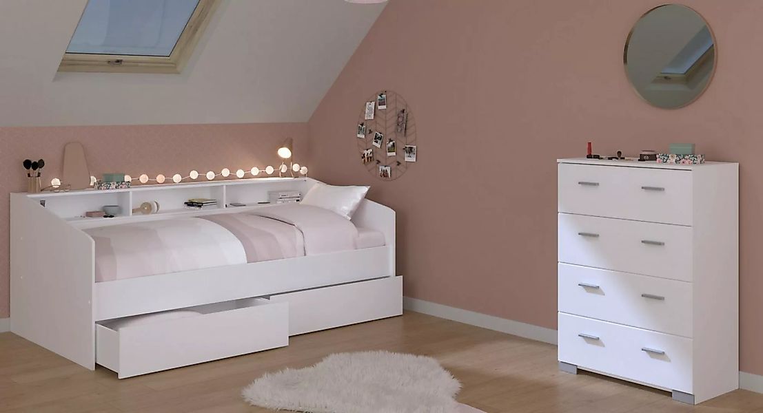 Parisot Stauraumbett Parisot Sleep 45-Kinderzimmer Stauraumbett Weiß 90x200 günstig online kaufen