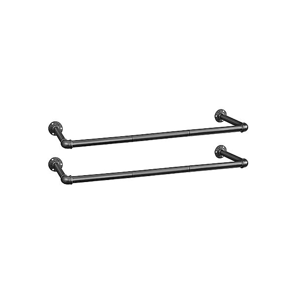 Songmics Kleiderstangen Wandbefestigung 2er Set 92 cm x 30 cm x 7 cm Schwar günstig online kaufen