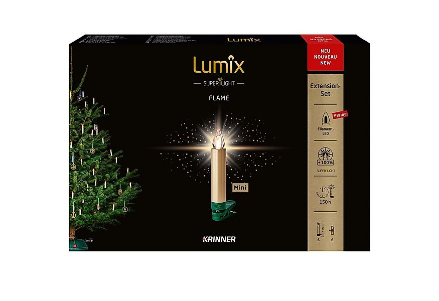 lumix LED-Christbaumkerzen LUMIX SuperLight Flame Mini Metallic Gold Erweit günstig online kaufen