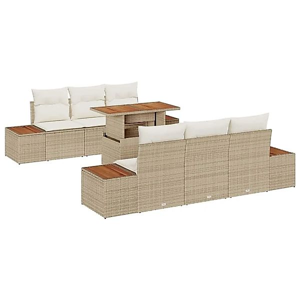 vidaXL Garten Essgruppe mit Kissen 7-Tlg Beige und Creme 3350033 günstig online kaufen