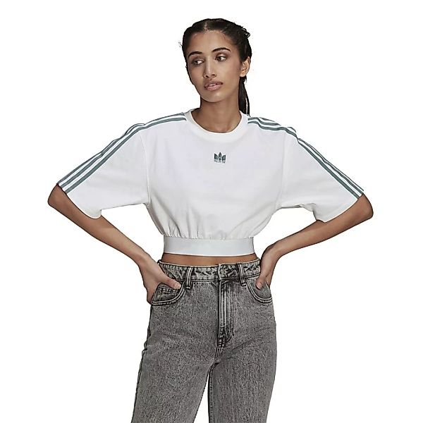 adidas Originals – adicolor – Kurz geschnittenes T-Shirt in Weiß mit Logo günstig online kaufen
