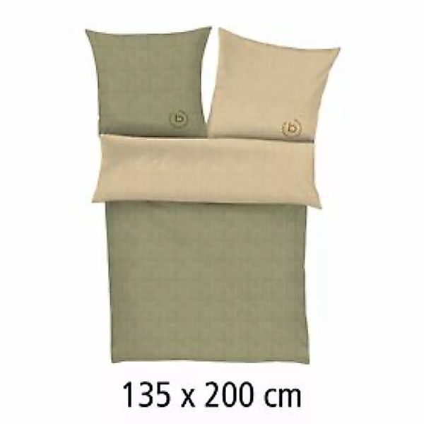 Mako-Satin-Bettwäsche 'Bicolor' grün/braun 135x200cm günstig online kaufen