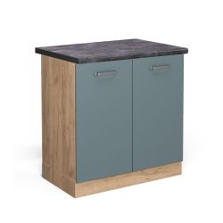 Vicco Spülenunterschrank R-Line, Blau-Grau/Goldkraft Eiche, 80 günstig online kaufen