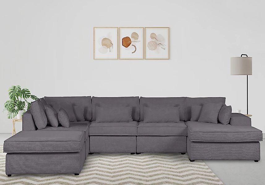 RAUM.ID Wohnlandschaft "Enid U-Form", 6 Teile, bestehend aus Modulen, in vi günstig online kaufen