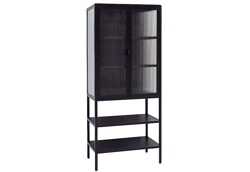 osoltus Raumteiler osoltus Vitrine Schrank Riffelglas Stahl cube schwarz In günstig online kaufen