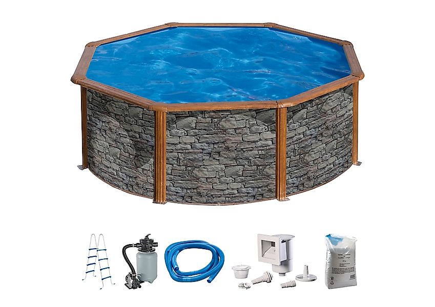 KONIFERA Rundpool "MALAGA 2" Steindekor, Höhe 120 cm, in versch. Größen günstig online kaufen